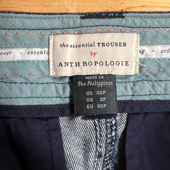 Anthropologie Blue Denim Trouser Size 00 Petite - Picture 5 of 7